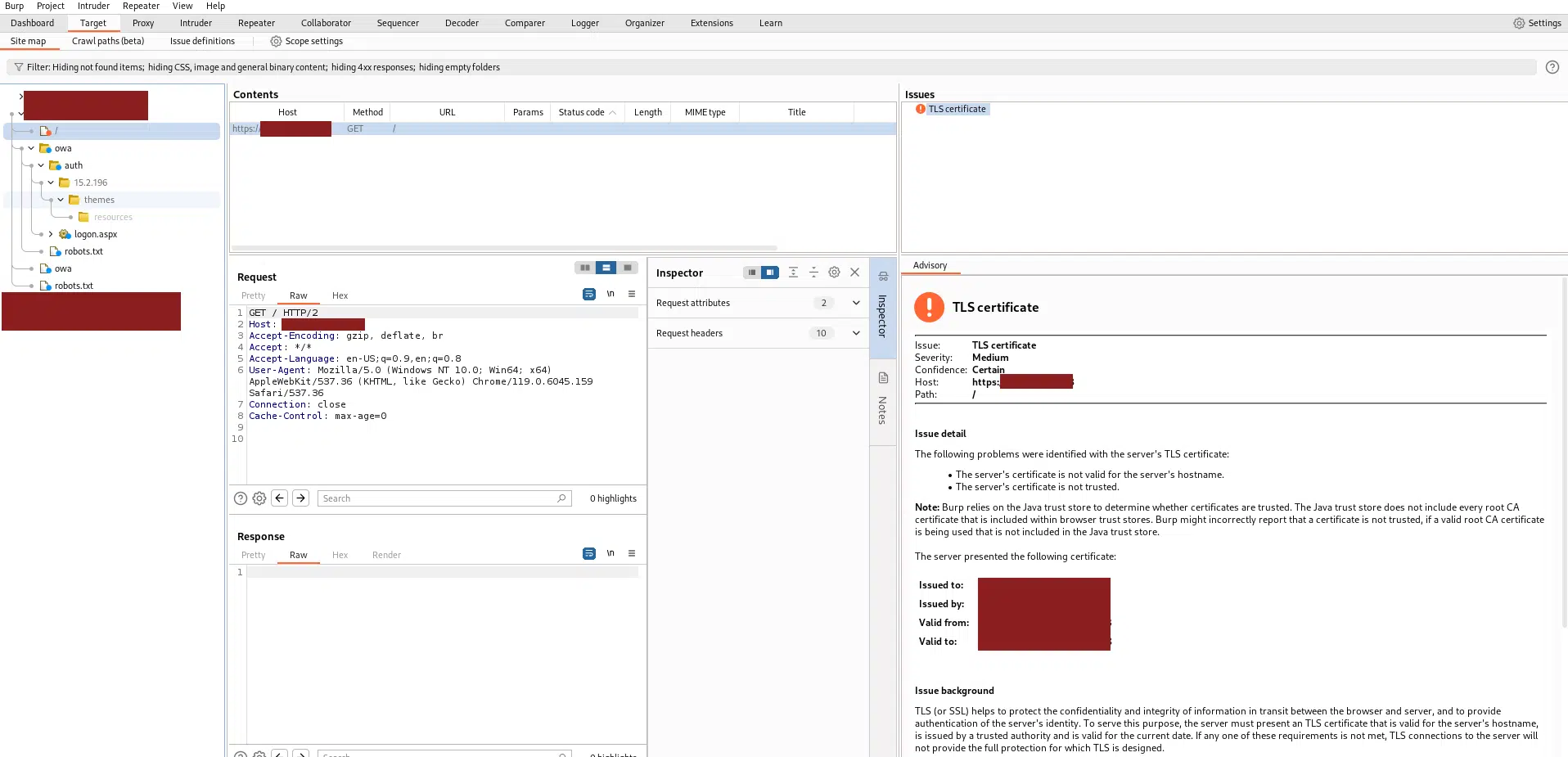 Exchange 2019:- running burpsuite against your server to identify potential issues Exchange 2019:- running burpsuite against your server to identify potential issues