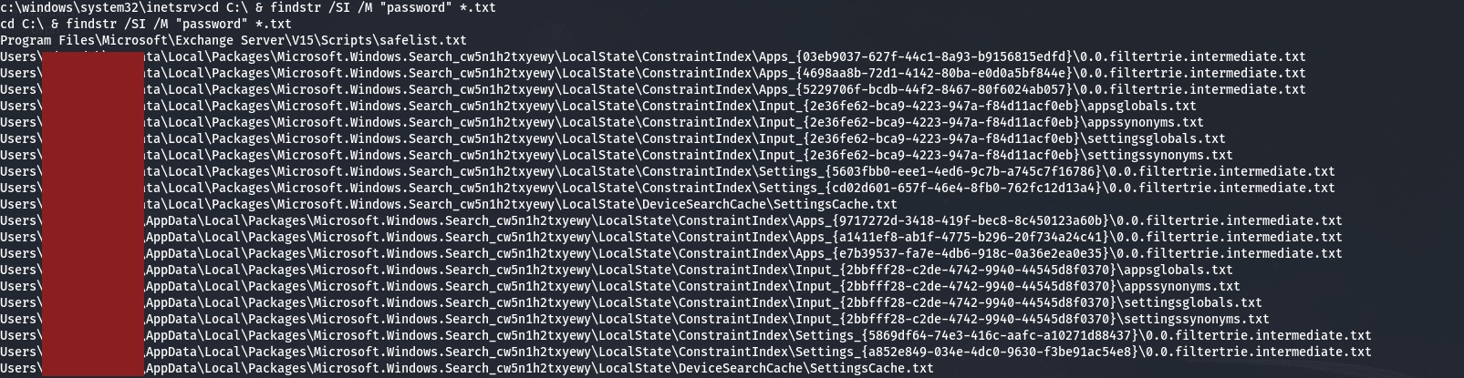 Exchange 2019:- finding hidden credentials after obtaining a shell