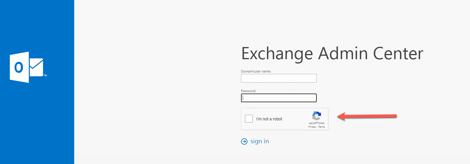 Secure exchange 2019 owa with a google captcha option.