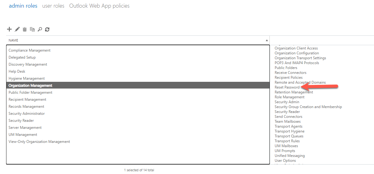 Quickly reset a users password in the exchange admin center Quickly reset a users password in the exchange admin center