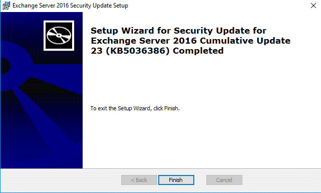 Exchange 2016 march 2024 security update fails with stop-setupservice command not recognized