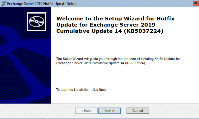 Upgrading exchange 2019 cu14 to the latest hotfix