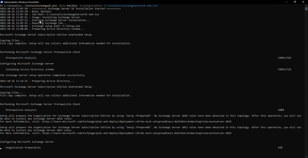 Exchange se :- auto installation Exchange se :- auto installation